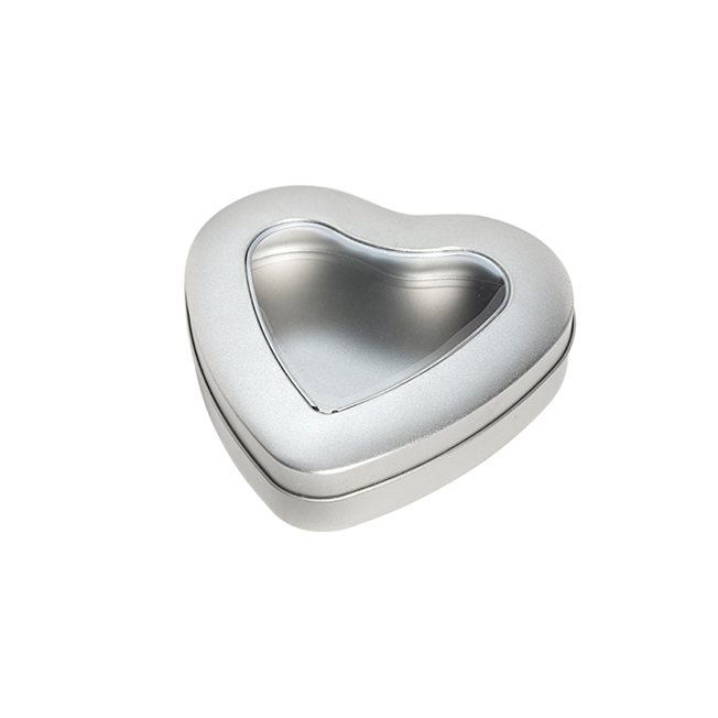 Heart-shaped tin with window